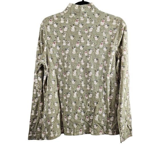 🏆068 Croft & Barrow Holiday Snowman Christmas Mock Neck Top - Picture 5 of 7